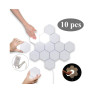 Mastermind DIY modular lighting with touch sensing, smart touch light sensor, Hexagon Quantum LED wall touch light sensor night lighting (with magnetic hexagon) 10pcs